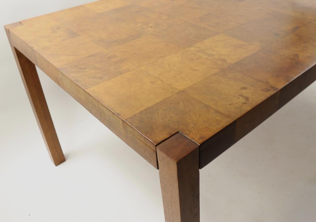 American Patchwork Burl Parsons Dining Table in the style of Baughman
