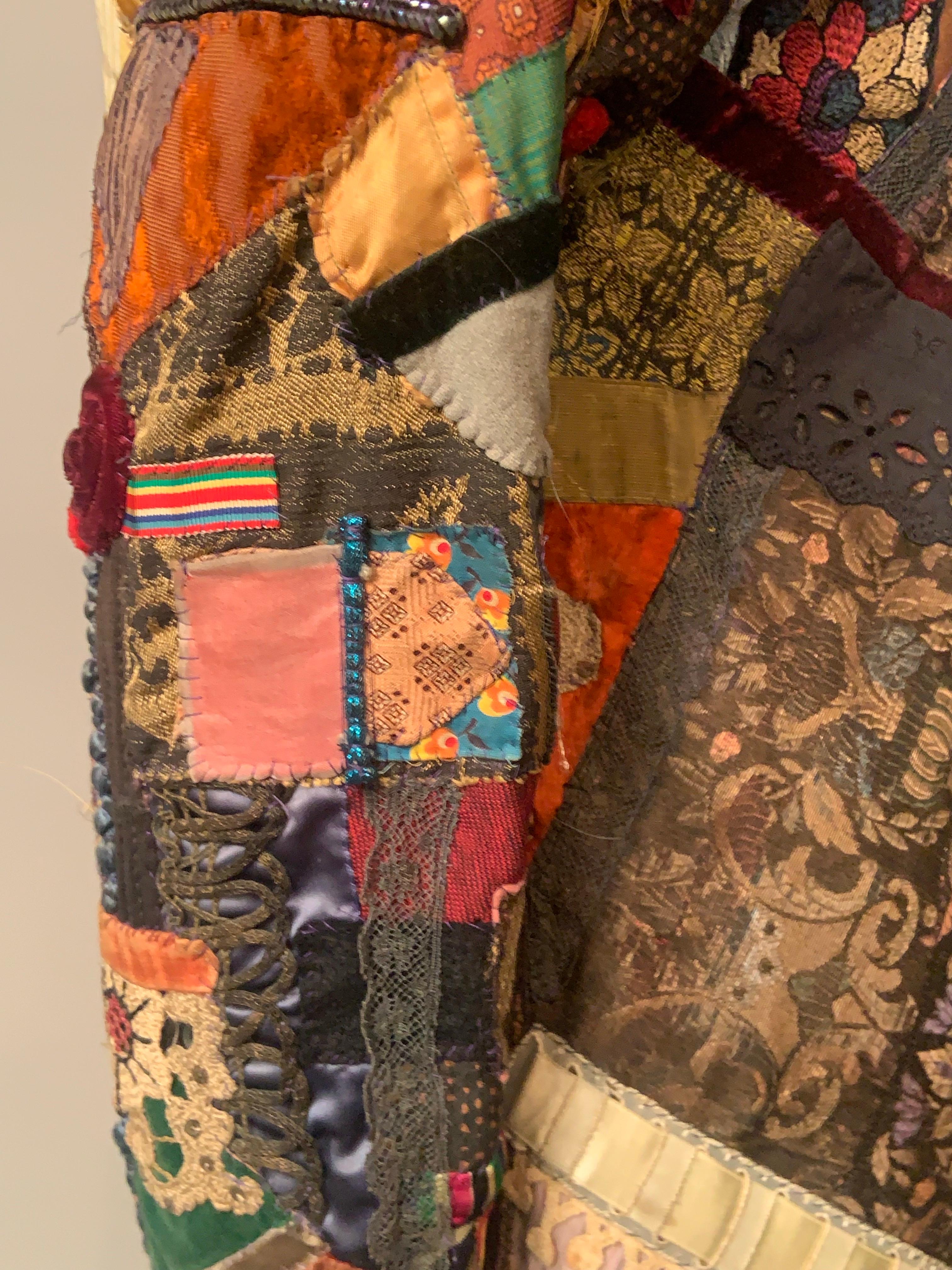 Patchwork Crazy Quilt Vintage Jacket - image 15