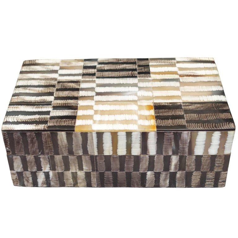 Patchwork Design Box, Indonesia, Contemporary In Excellent Condition In New York, NY
