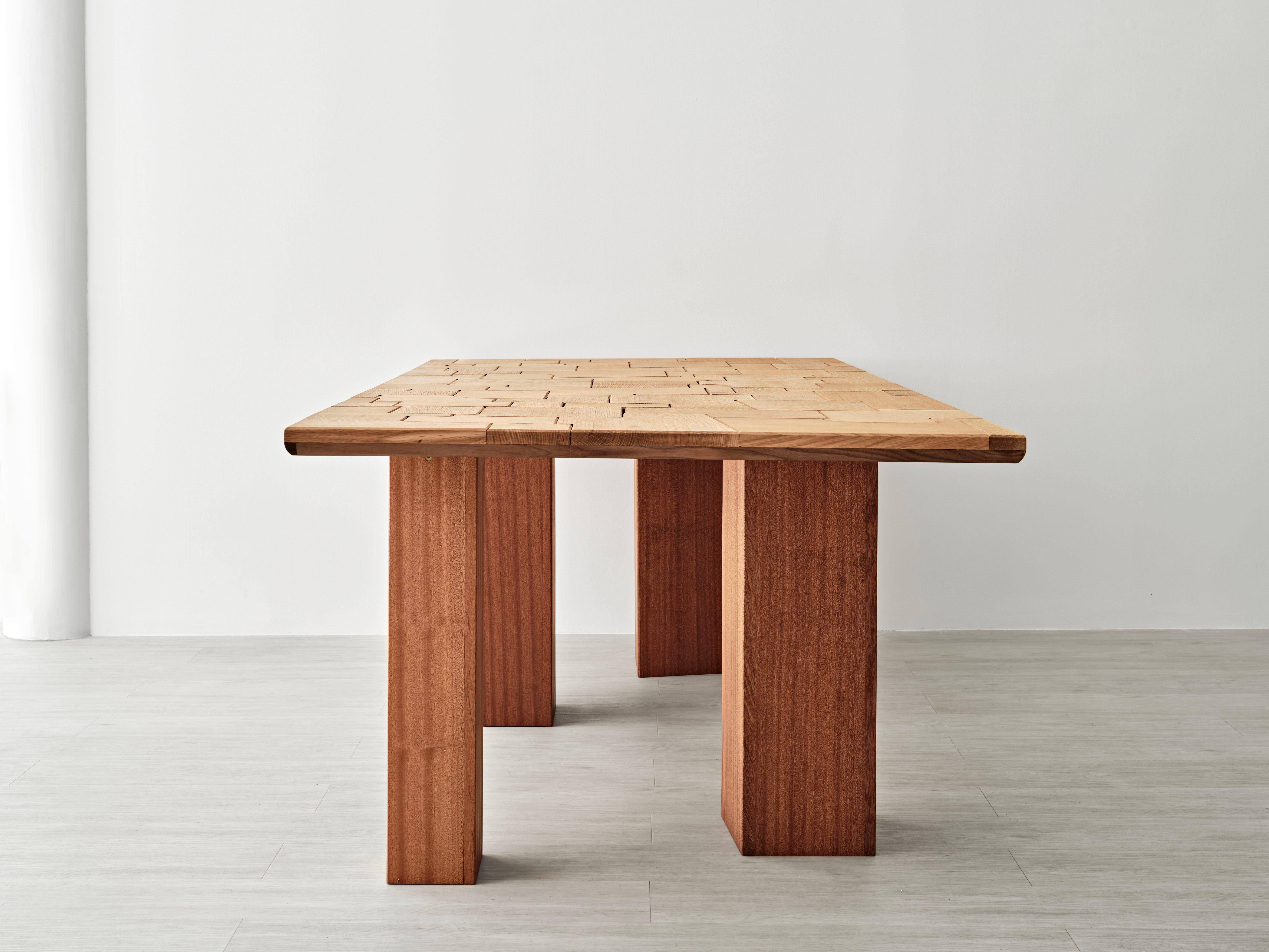 Patchwork Rectangular Dining Table in Customizable Woods by Gregory Beson In New Condition For Sale In Brooklyn, NY