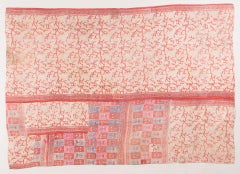Patchwork Cotton Bedspread in Pastel Colors, Indian Quilted Fabric