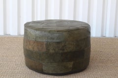 Patchwork Green Leather Ottoman by De Sede, Switzerland, 1960s