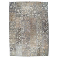Patchwork Hand-Knotted Wool & Silk Rug – 10' x 14'