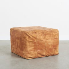 Patchwork leather De Sede hocker, 1970s