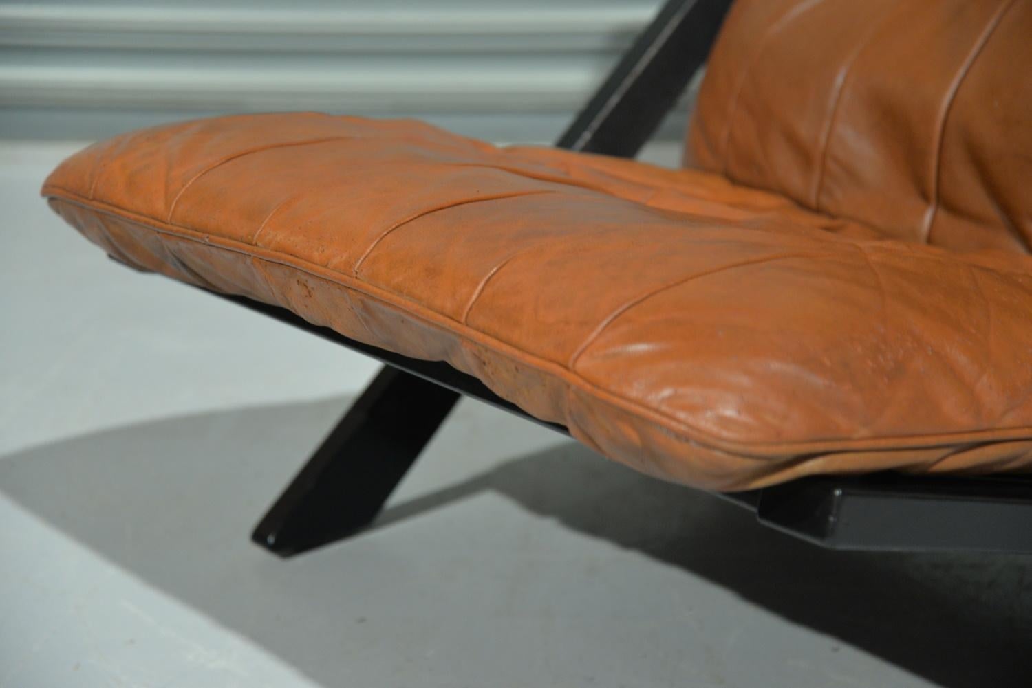 Fauteuil de salon en cuir patchwork par Ueli Berger pour De Sede, Suisse, années 1970 en vente 6