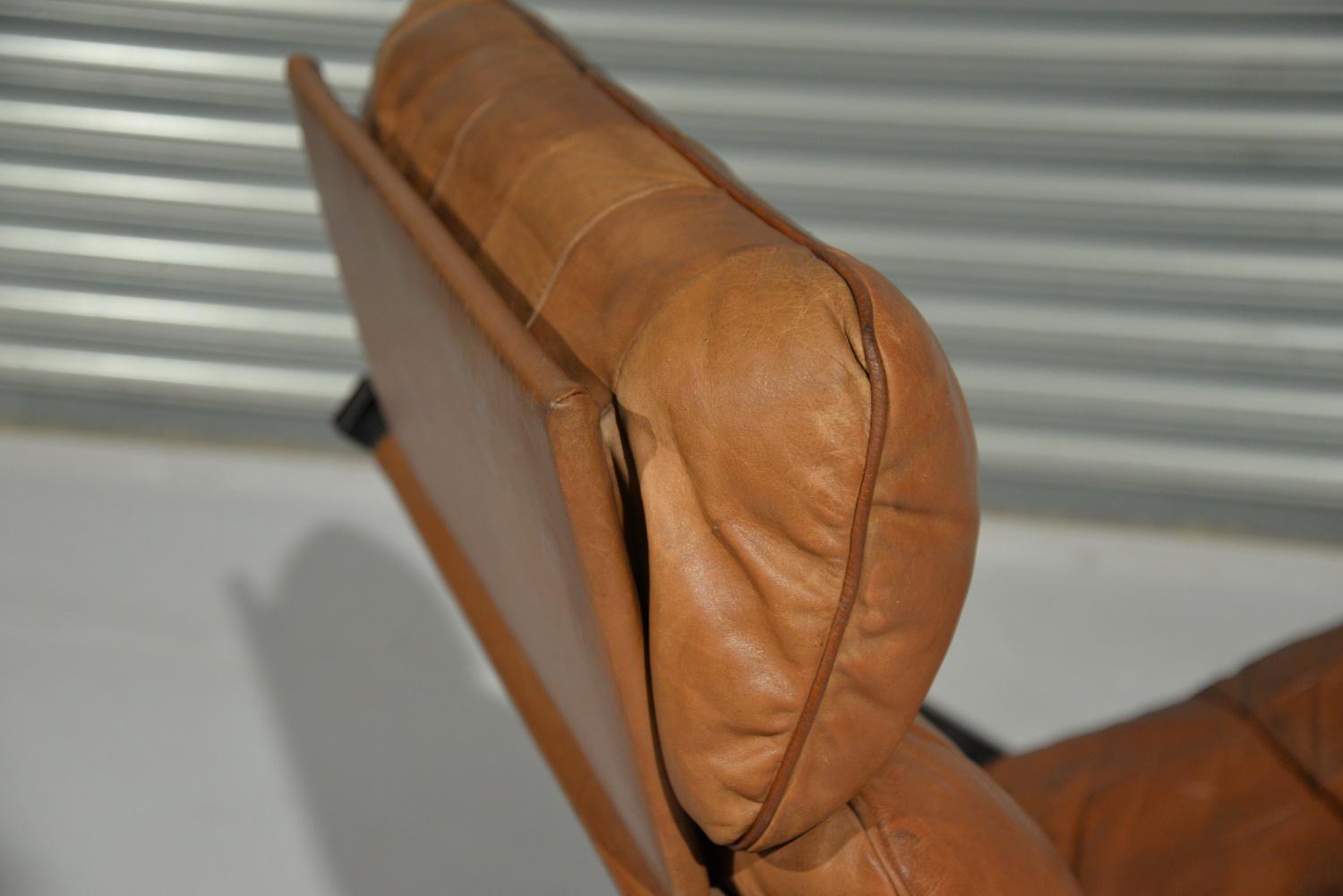 Fauteuil de salon en cuir patchwork par Ueli Berger pour De Sede, Suisse, années 1970 en vente 11