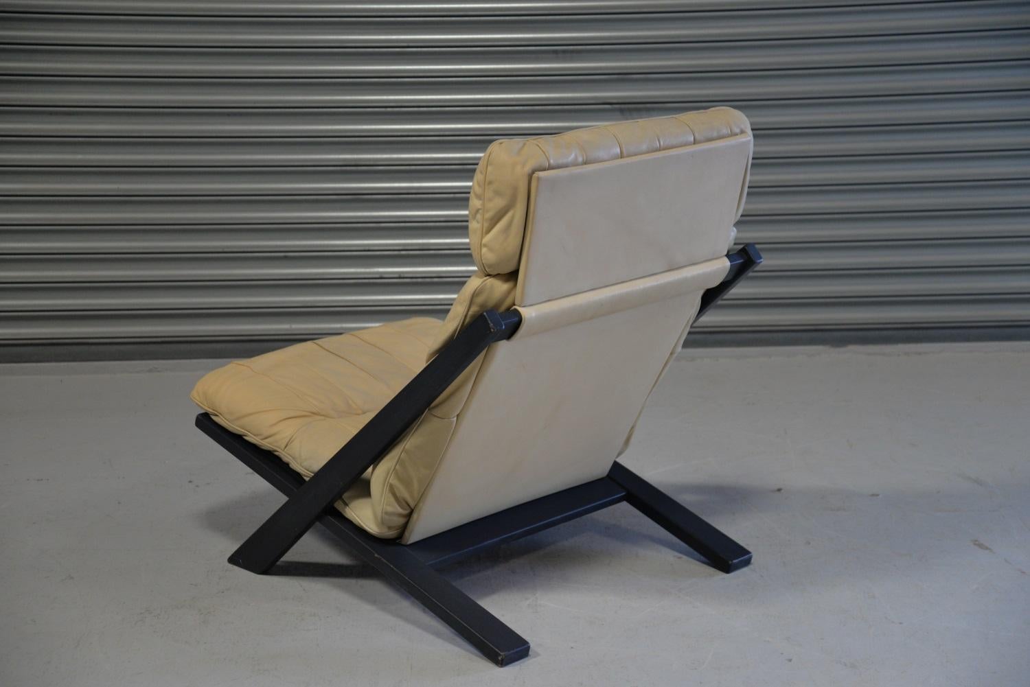 Mid-Century Modern Patchwork Leather Lounge Chair by Ueli Berger for De Sede, Switzerland, 1970s For Sale