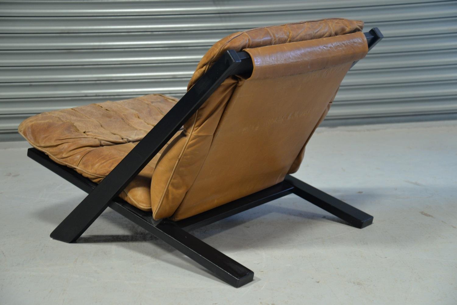 Swiss Patchwork Leather Lounge Chair by Ueli Berger for De Sede, Switzerland 1970s For Sale