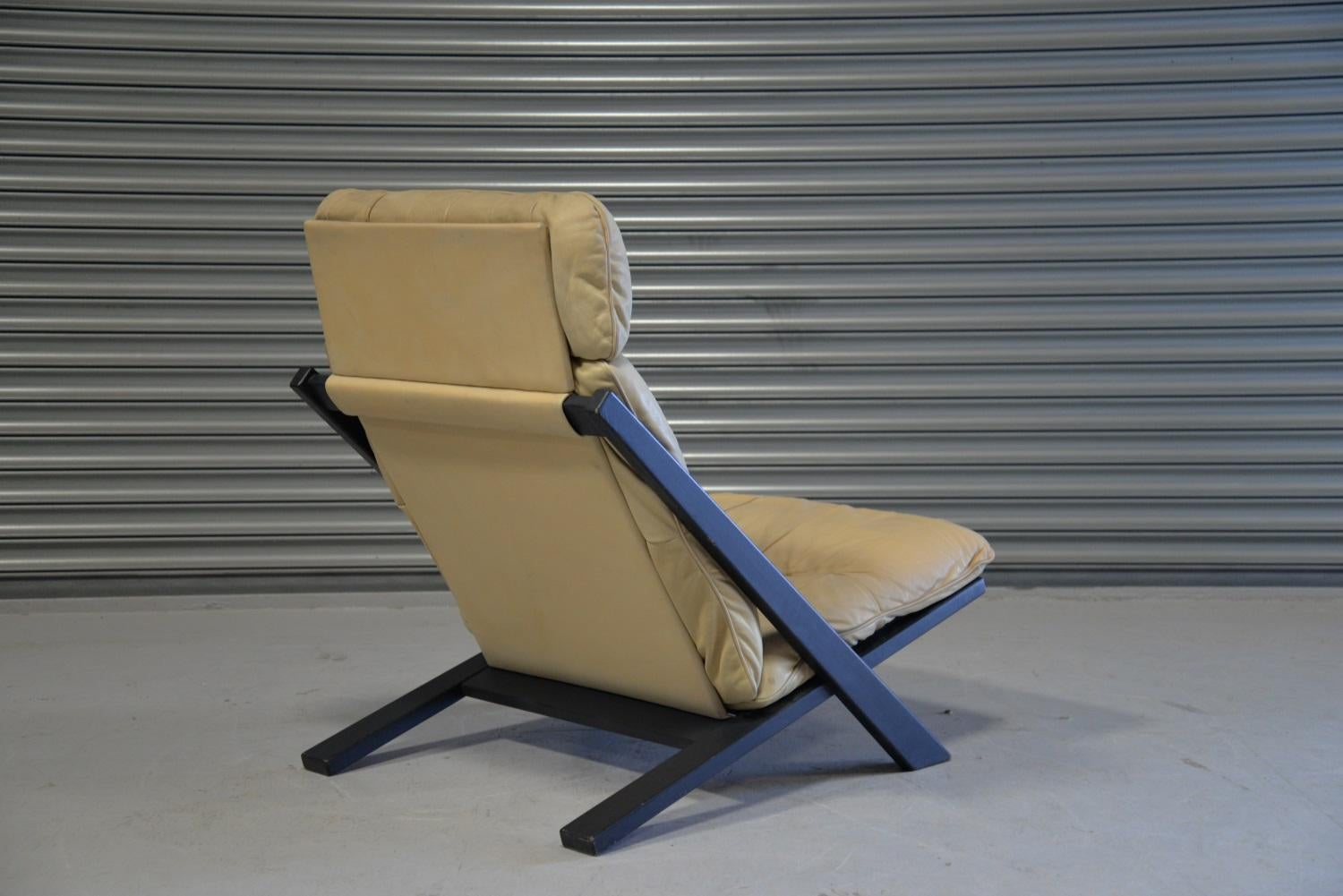 Patchwork Leather Lounge Chair by Ueli Berger for De Sede, Switzerland, 1970s In Good Condition For Sale In Fen Drayton, Cambridgeshire