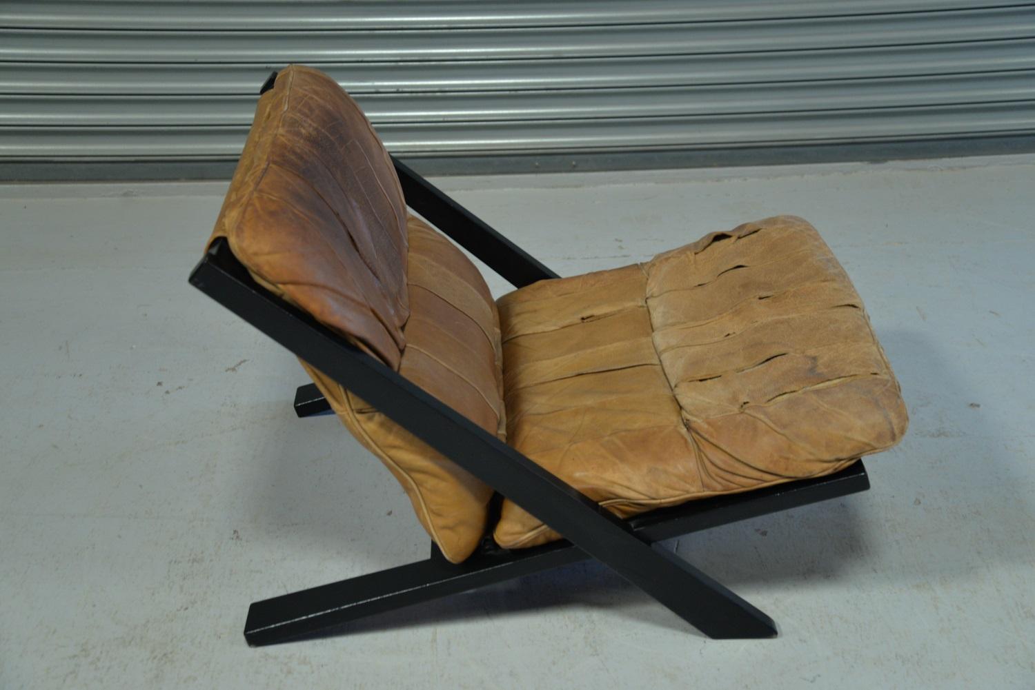 Patchwork Leather Lounge Chair by Ueli Berger for De Sede, Switzerland 1970s For Sale 1