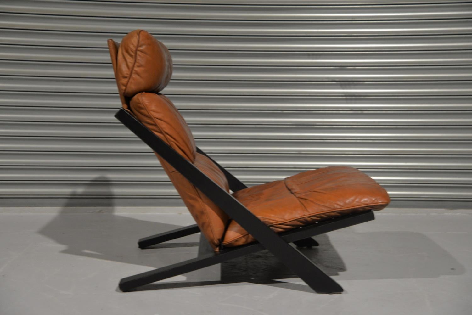 Fauteuil de salon en cuir patchwork par Ueli Berger pour De Sede, Suisse, années 1970 en vente 1