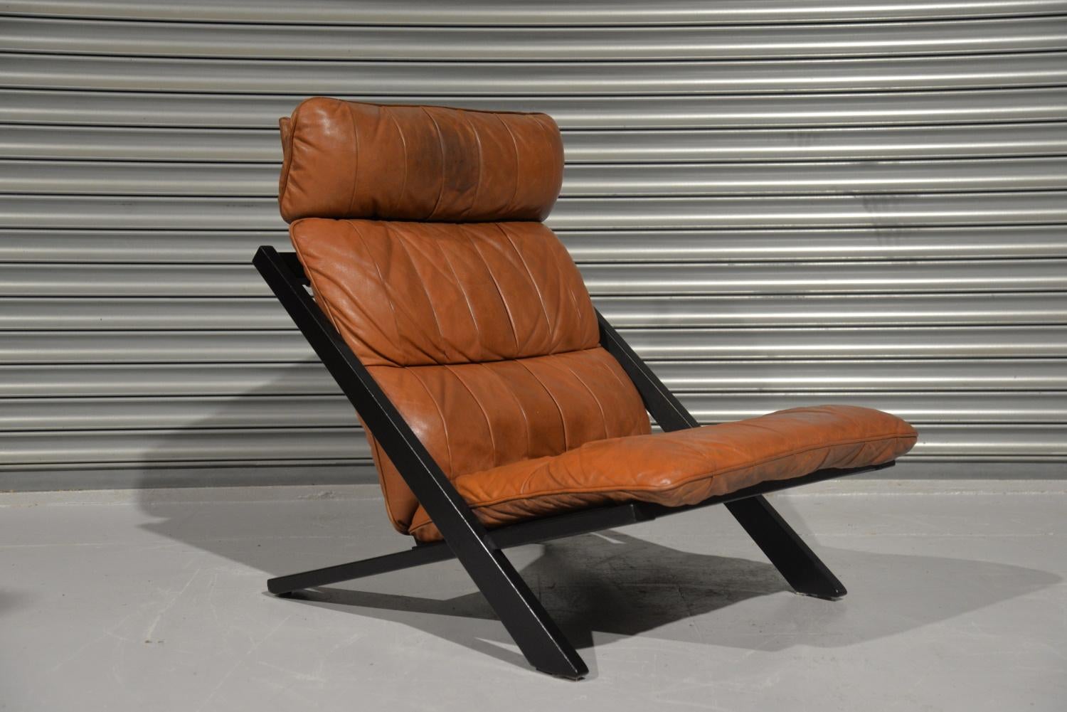 Fauteuil de salon en cuir patchwork par Ueli Berger pour De Sede, Suisse, années 1970 en vente 2