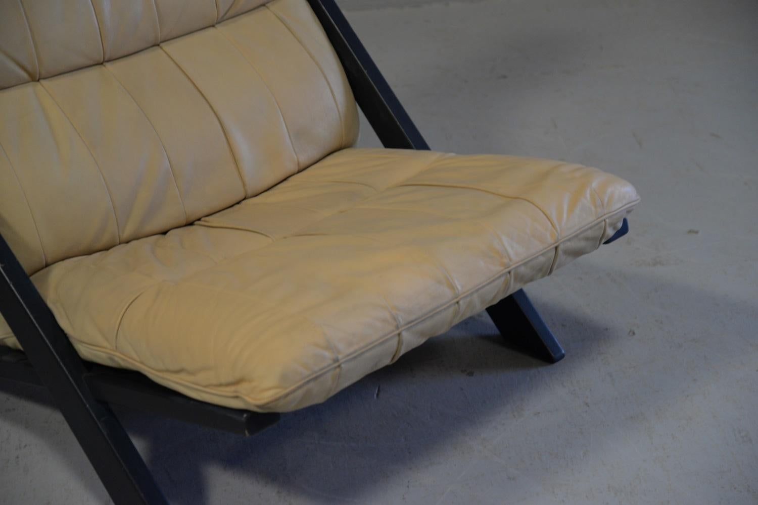 Patchwork Leather Lounge Chair by Ueli Berger for De Sede, Switzerland, 1970s For Sale 3