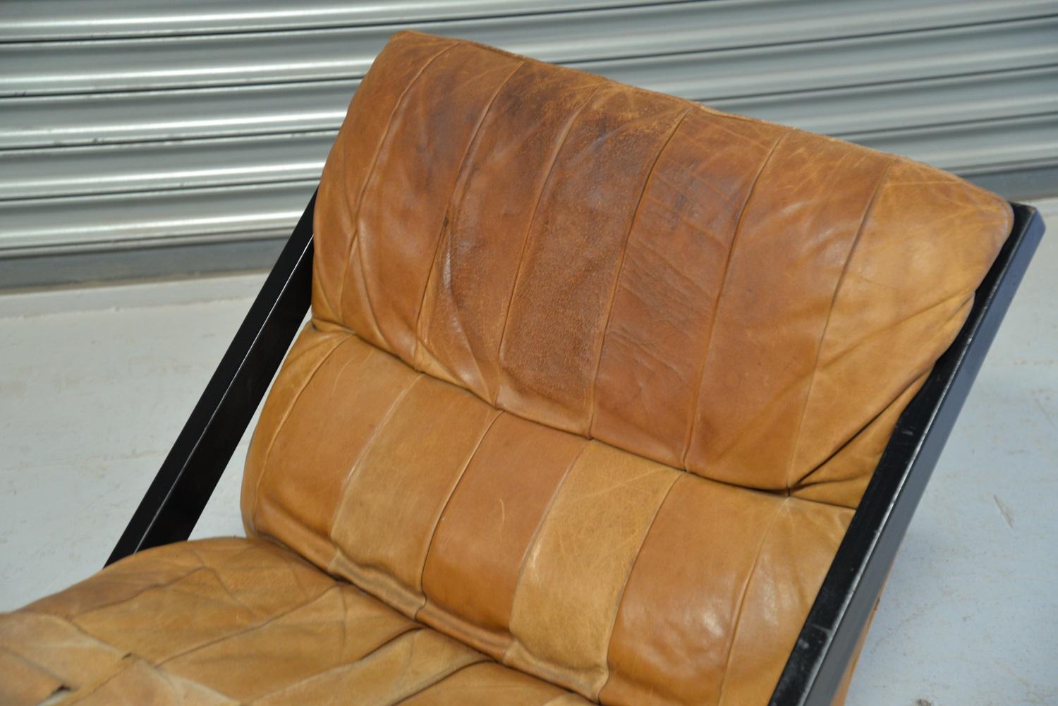 Patchwork Leather Lounge Chair by Ueli Berger for De Sede, Switzerland 1970s For Sale 3