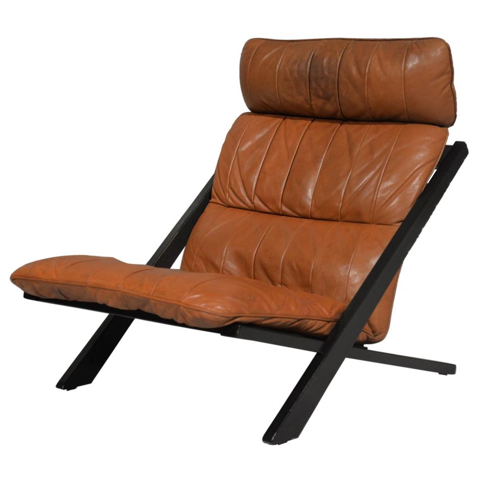 Fauteuil de salon en cuir patchwork par Ueli Berger pour De Sede, Suisse, années 1970 en vente
