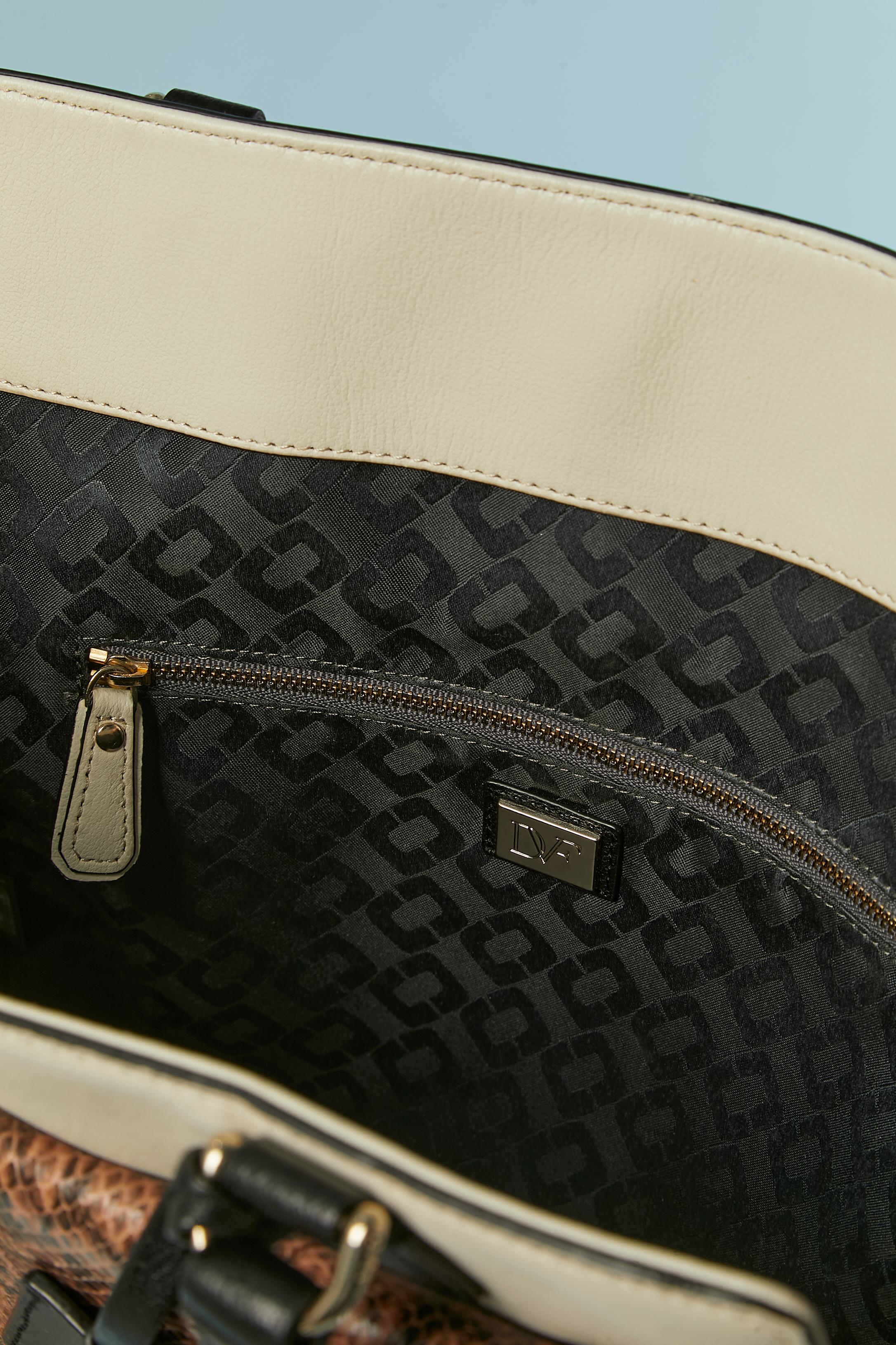Patchwork-Tasche aus Leder mit Henkel oben aus Leder Diane Von Furstenberg im Angebot 2