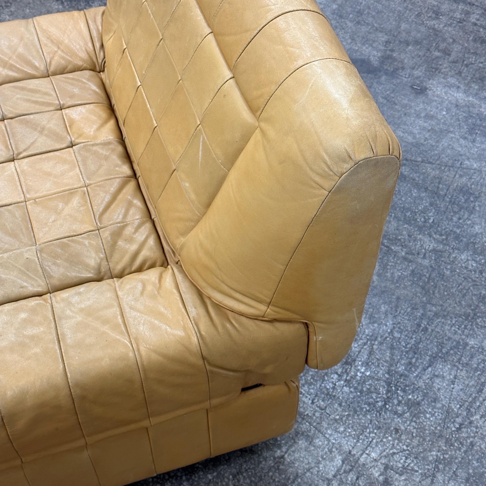 Leather Patchwork Modular Slipper Chairs by Percival Lafer For Sale