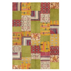 Patchwork-Teppich mit mehreren Mustern im Vintage-Stil