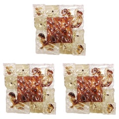 Patchwork Murano Wall Sconces by Venini, 3 Available