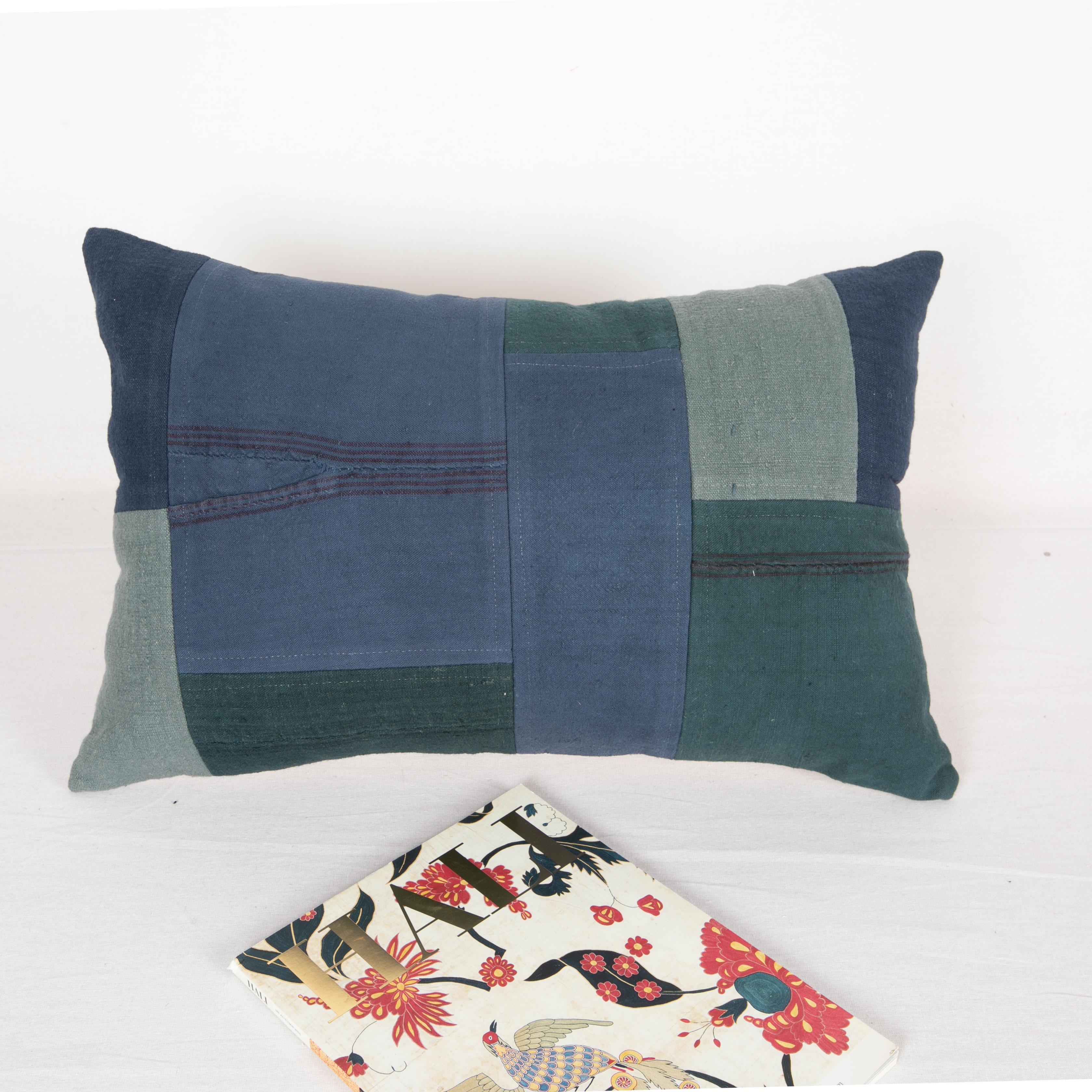 Rustic Patchwork Pillowcase Made from Recycled Anatolian Fabrics
