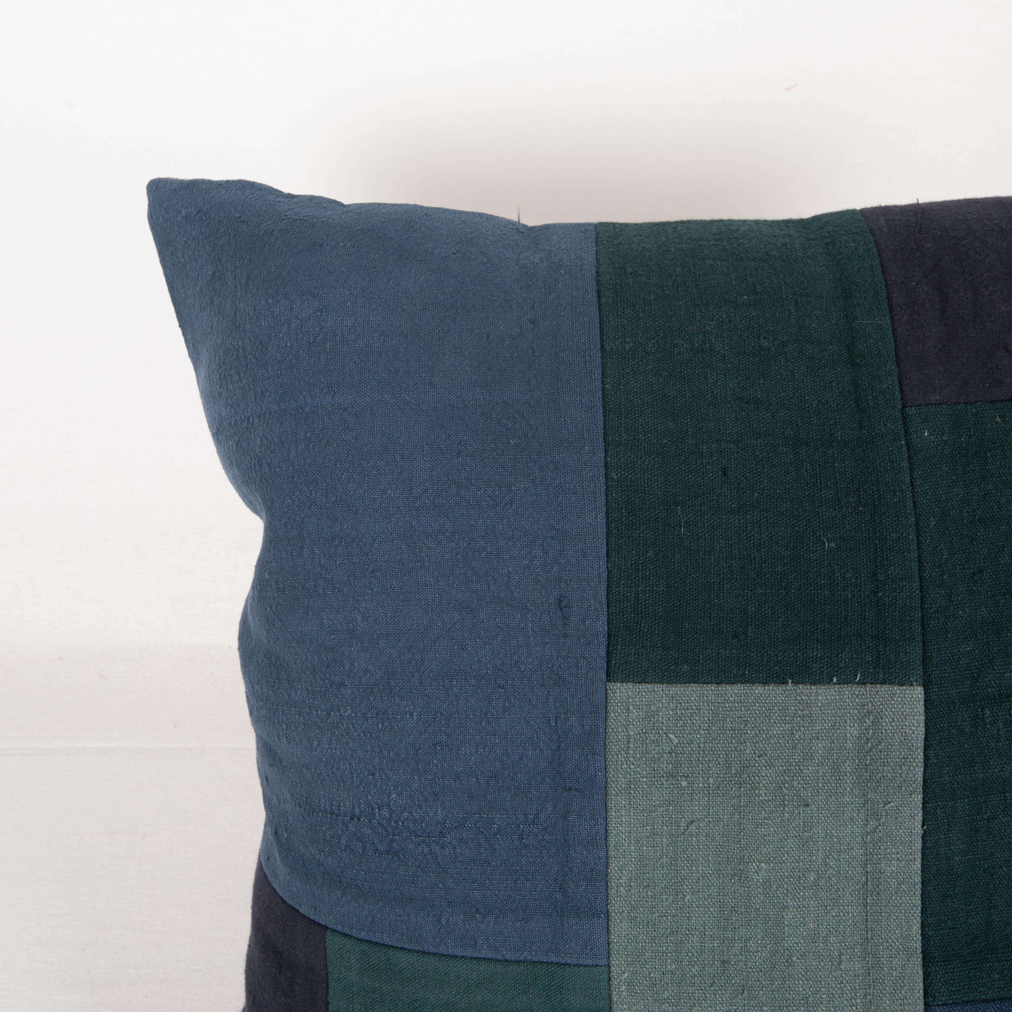 Rustic Patchwork Pillowcase Made from Recycled Anatolian Fabrics For Sale