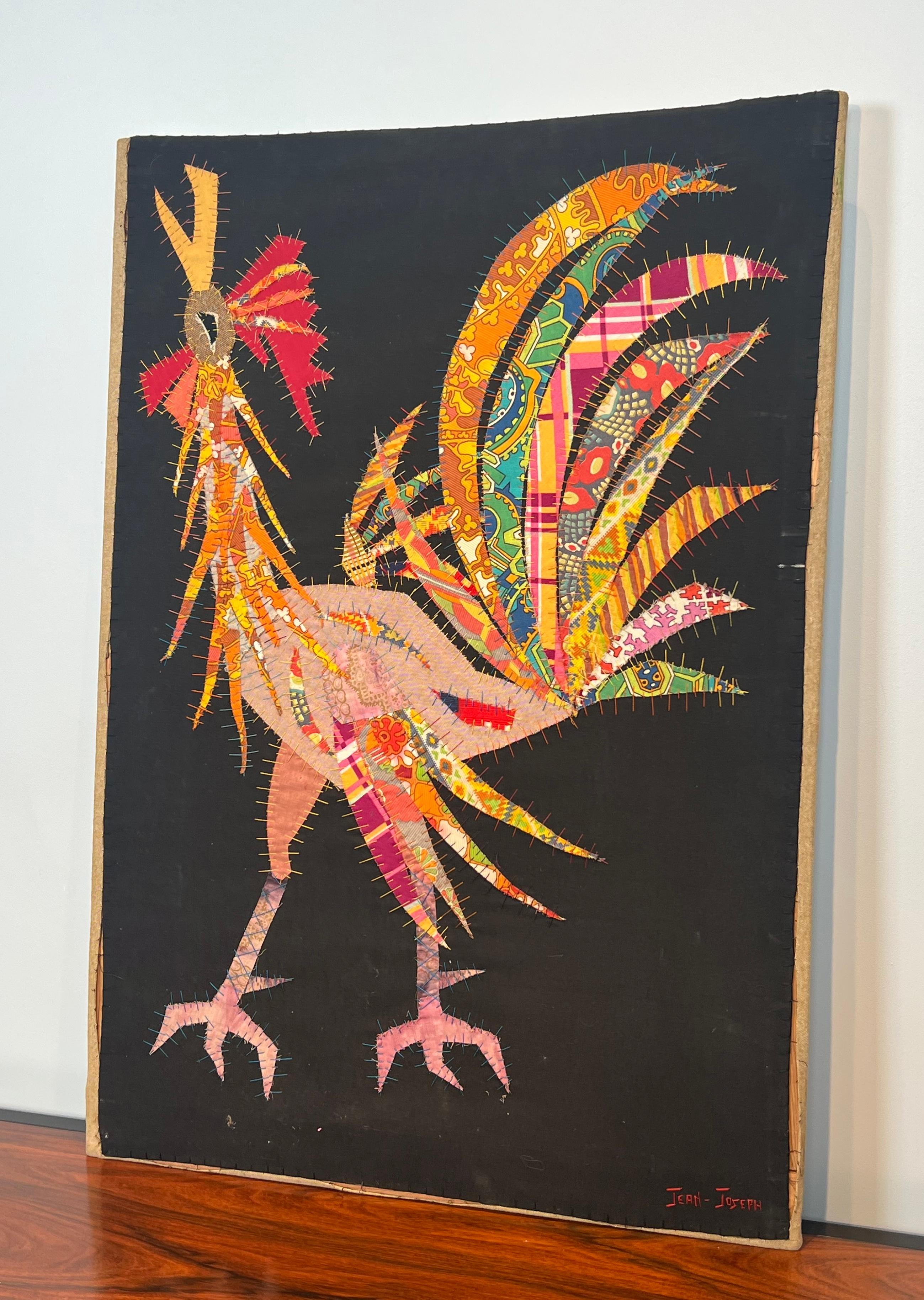 Patchwork Representing a Rooster Signed Jean Joseph For Sale 5