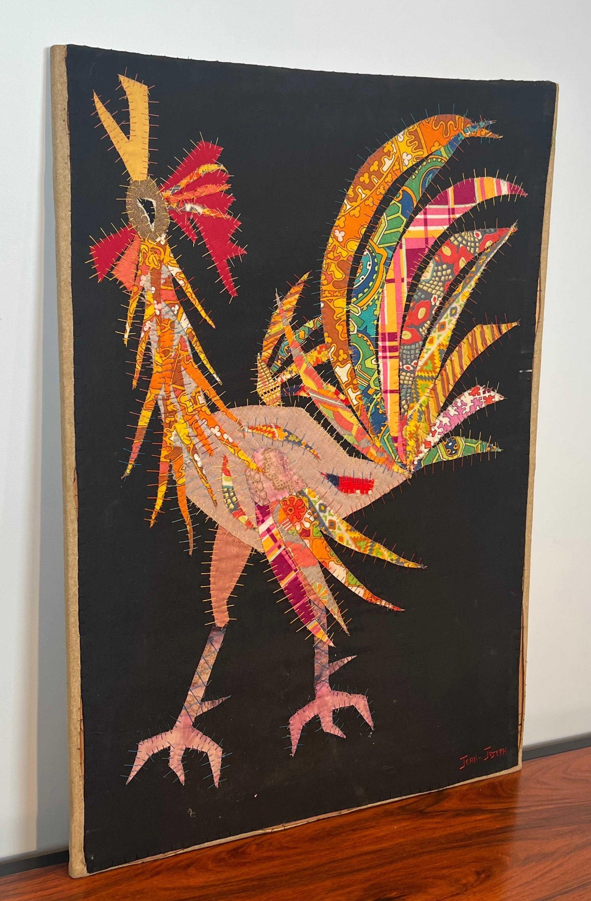 Patchwork Representing a Rooster Signed Jean Joseph For Sale 6