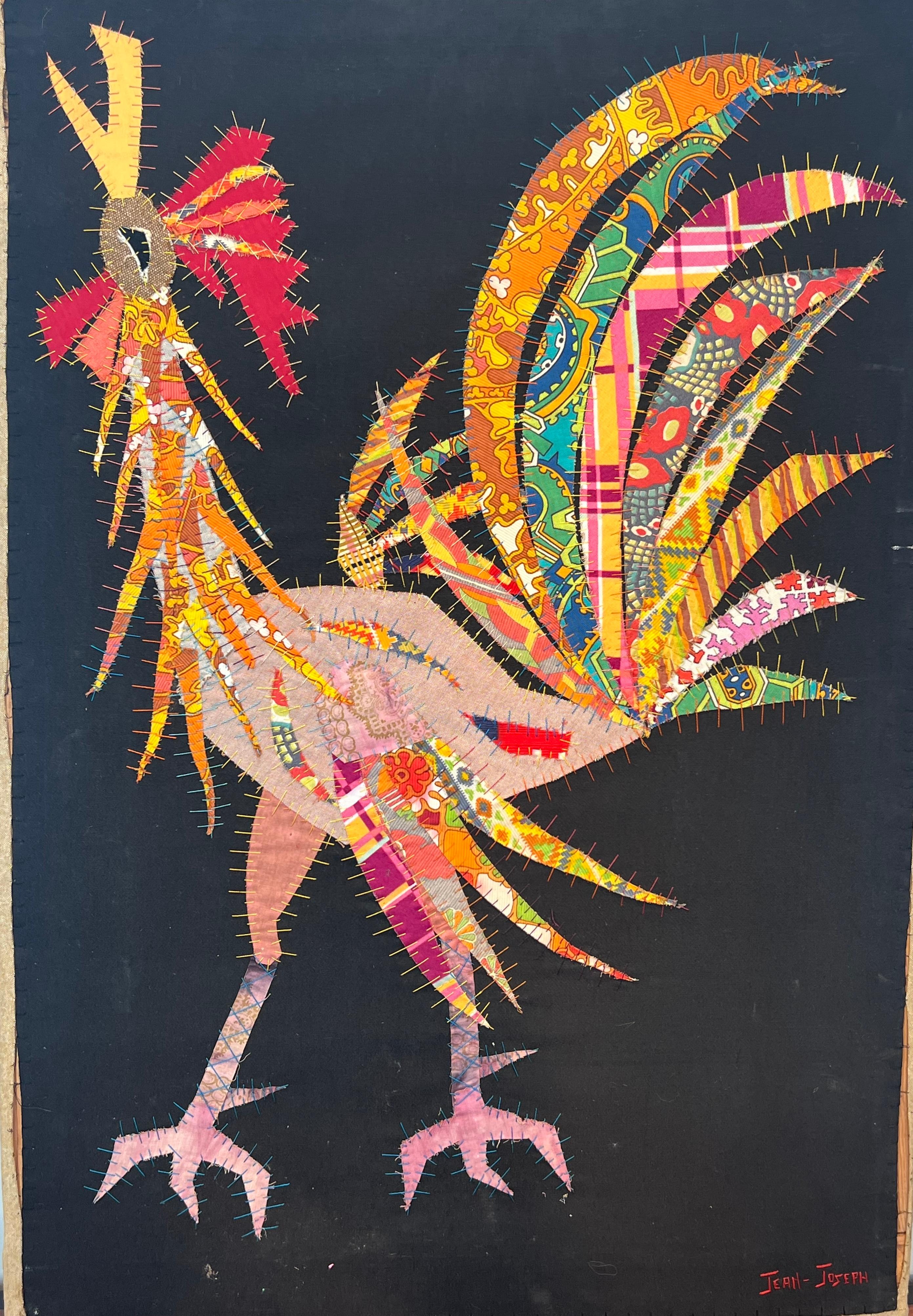 Patchwork Representing a Rooster Signed Jean Joseph For Sale 7