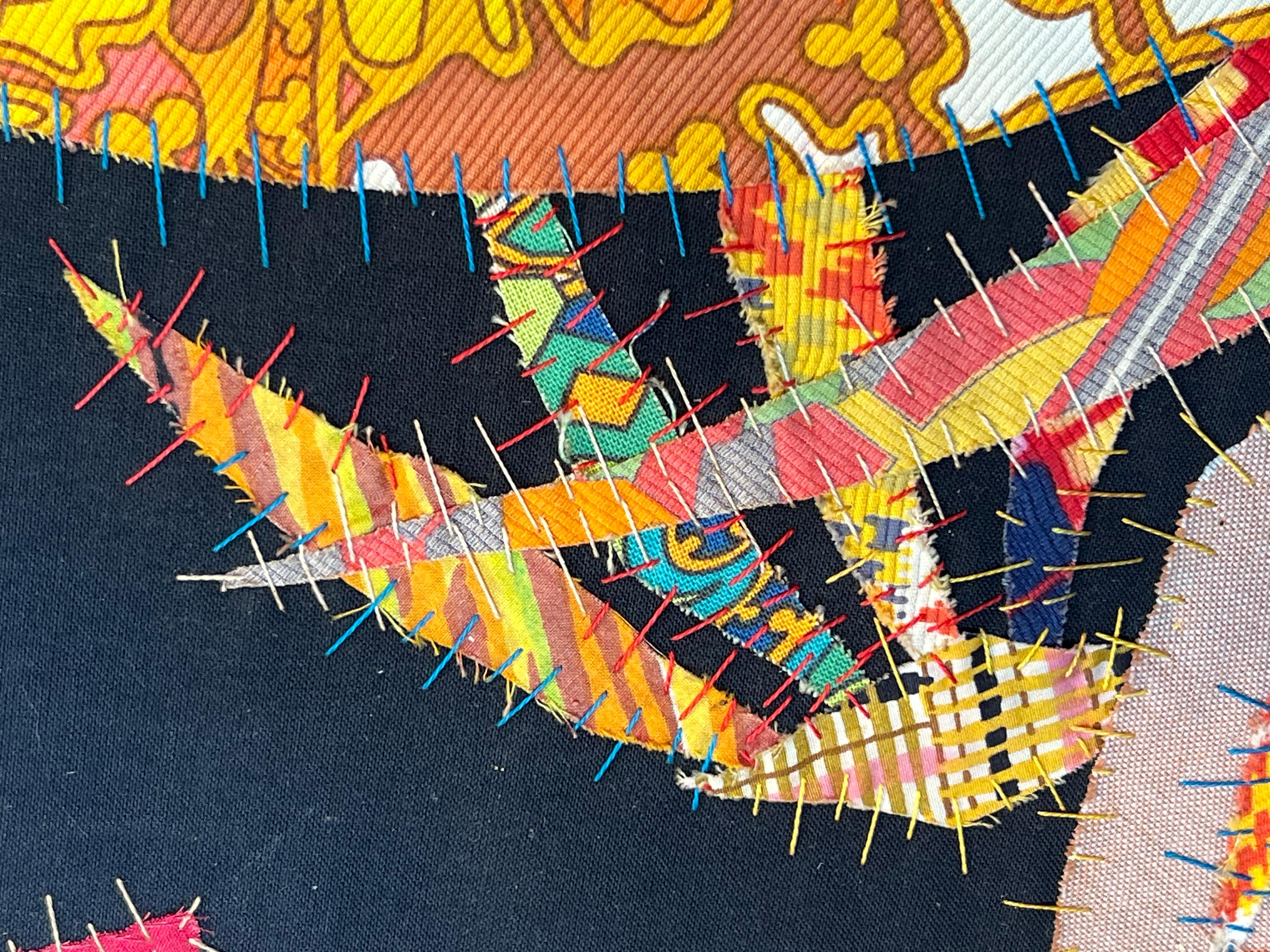 Patchwork Representing a Rooster Signed Jean Joseph For Sale 9