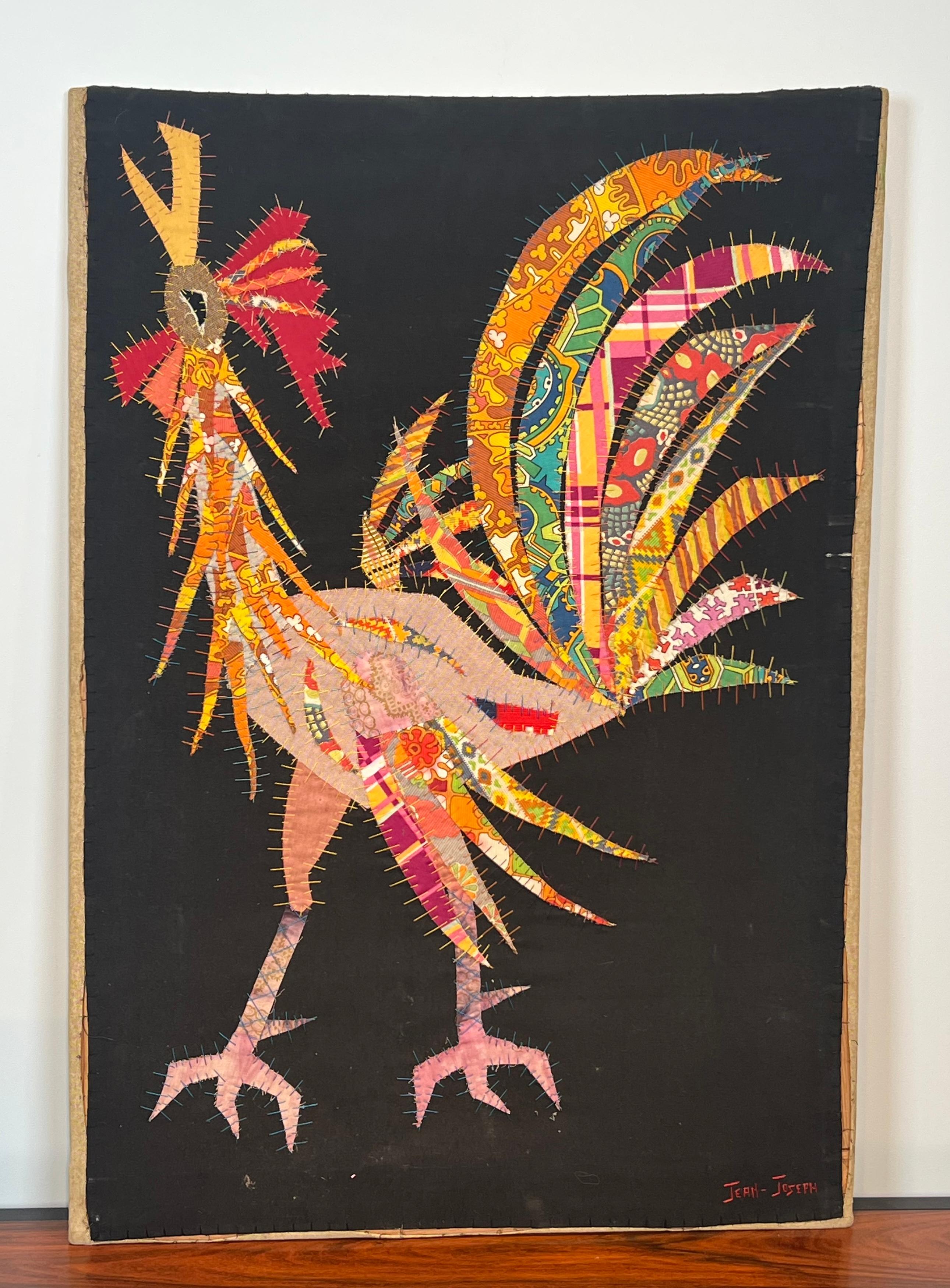 Patchwork Representing a Rooster Signed Jean Joseph For Sale 13