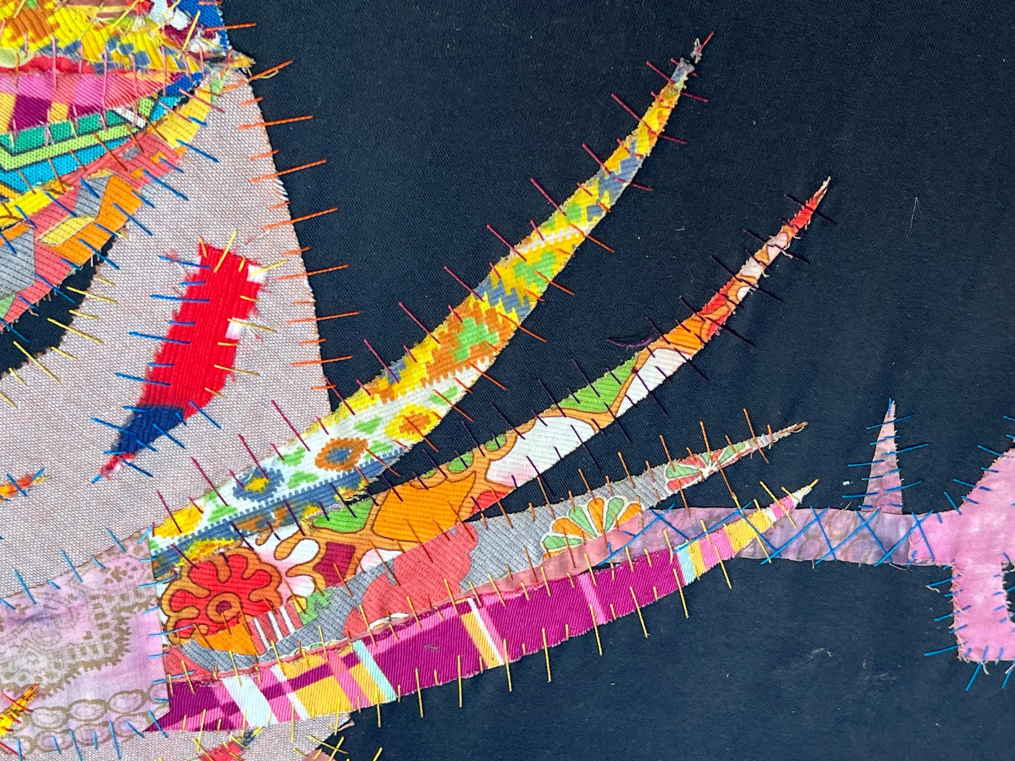 Patchwork Representing a Rooster Signed Jean Joseph For Sale 2