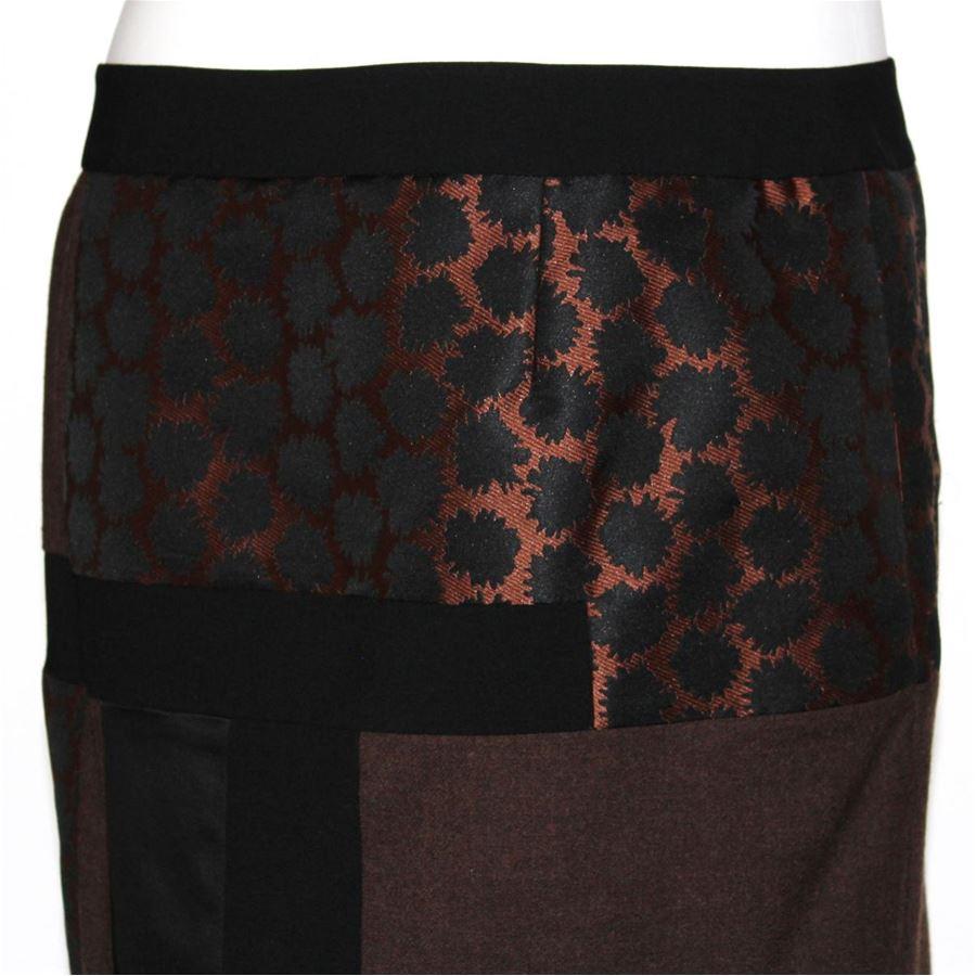 Black Donna Karan Patchwork skirt size 44 For Sale