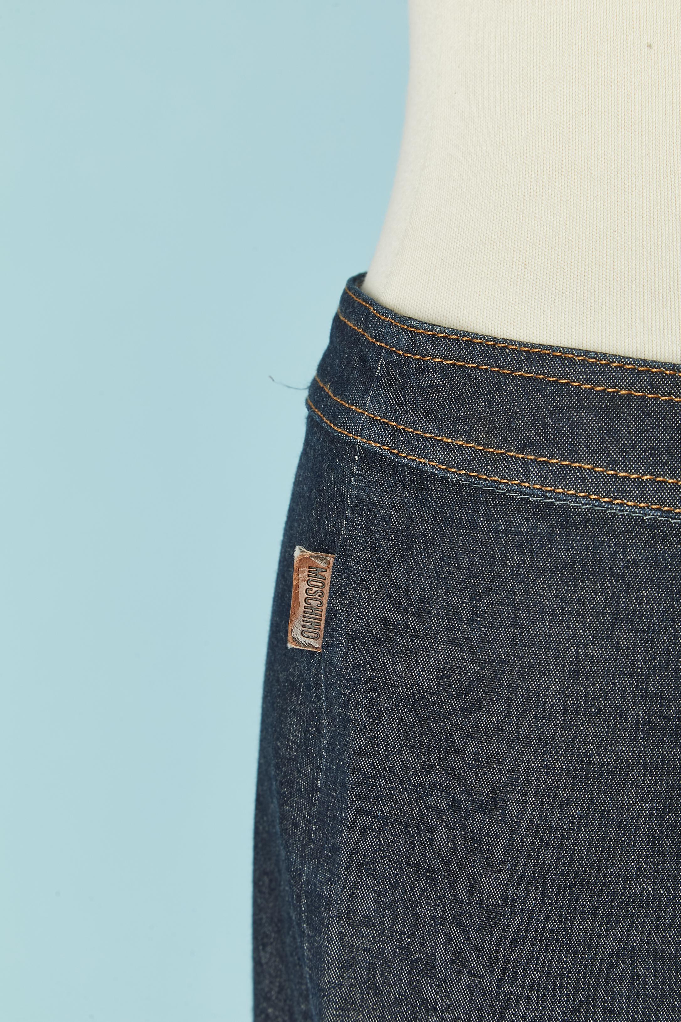 Black Patchwork skirt in blue denim MOSCHINO Jeans For Sale