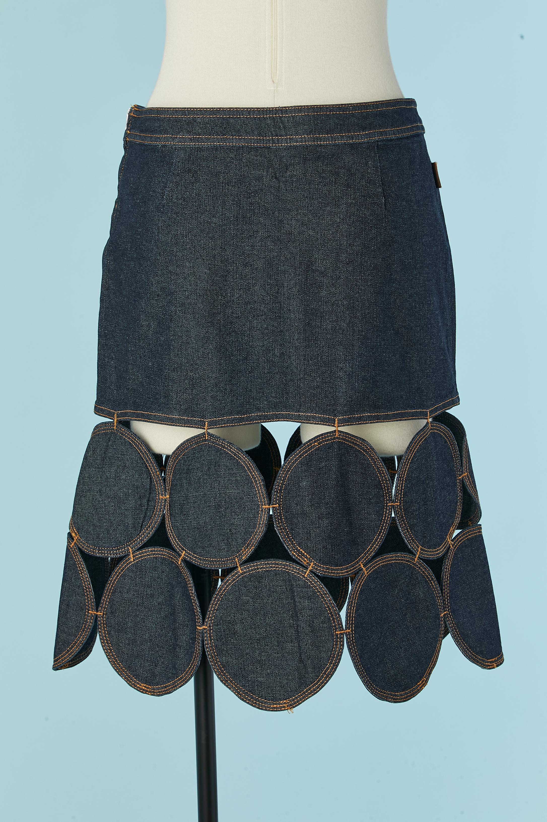 Women's Patchwork skirt in blue denim MOSCHINO Jeans For Sale
