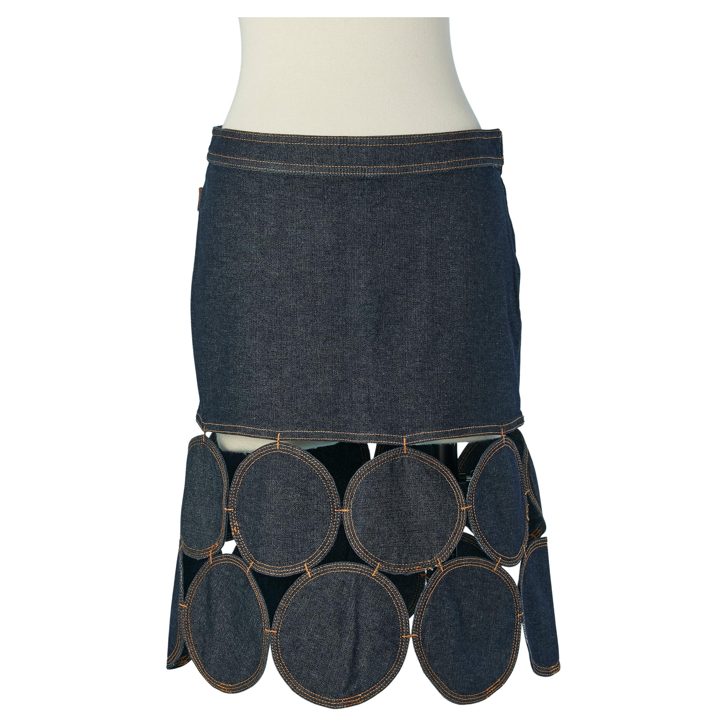 Patchwork skirt in blue denim MOSCHINO Jeans For Sale