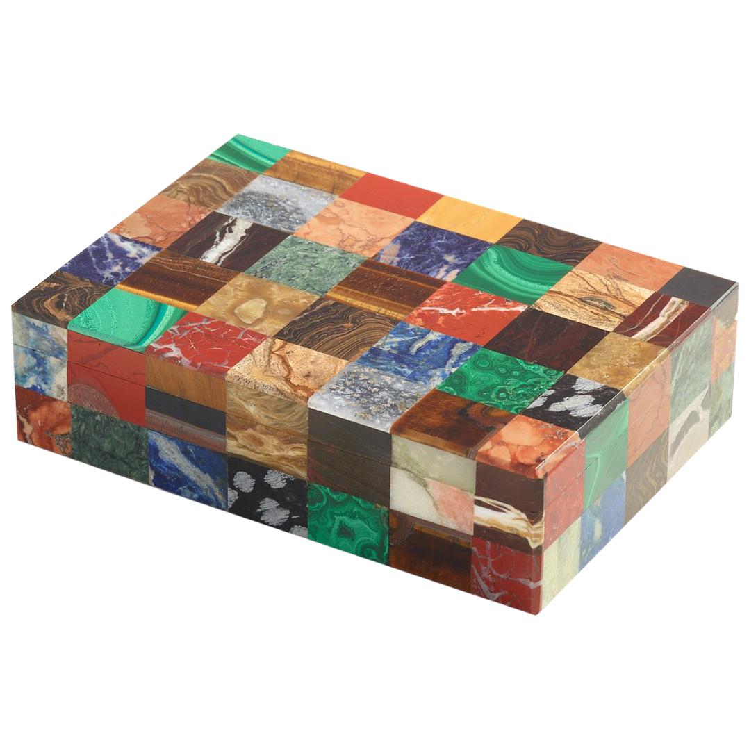 Patchwork Stone Specimen Box Italy circa 1930