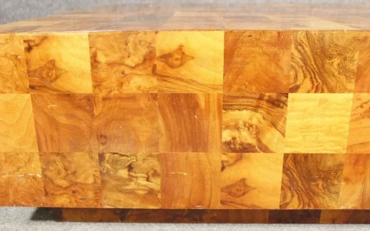 burl wood coffee table