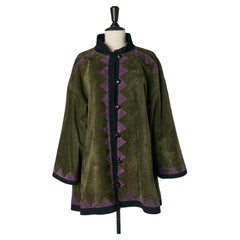 Patchwork suede single breasted jacket SAINT LAURENT RIVE GAUCHE