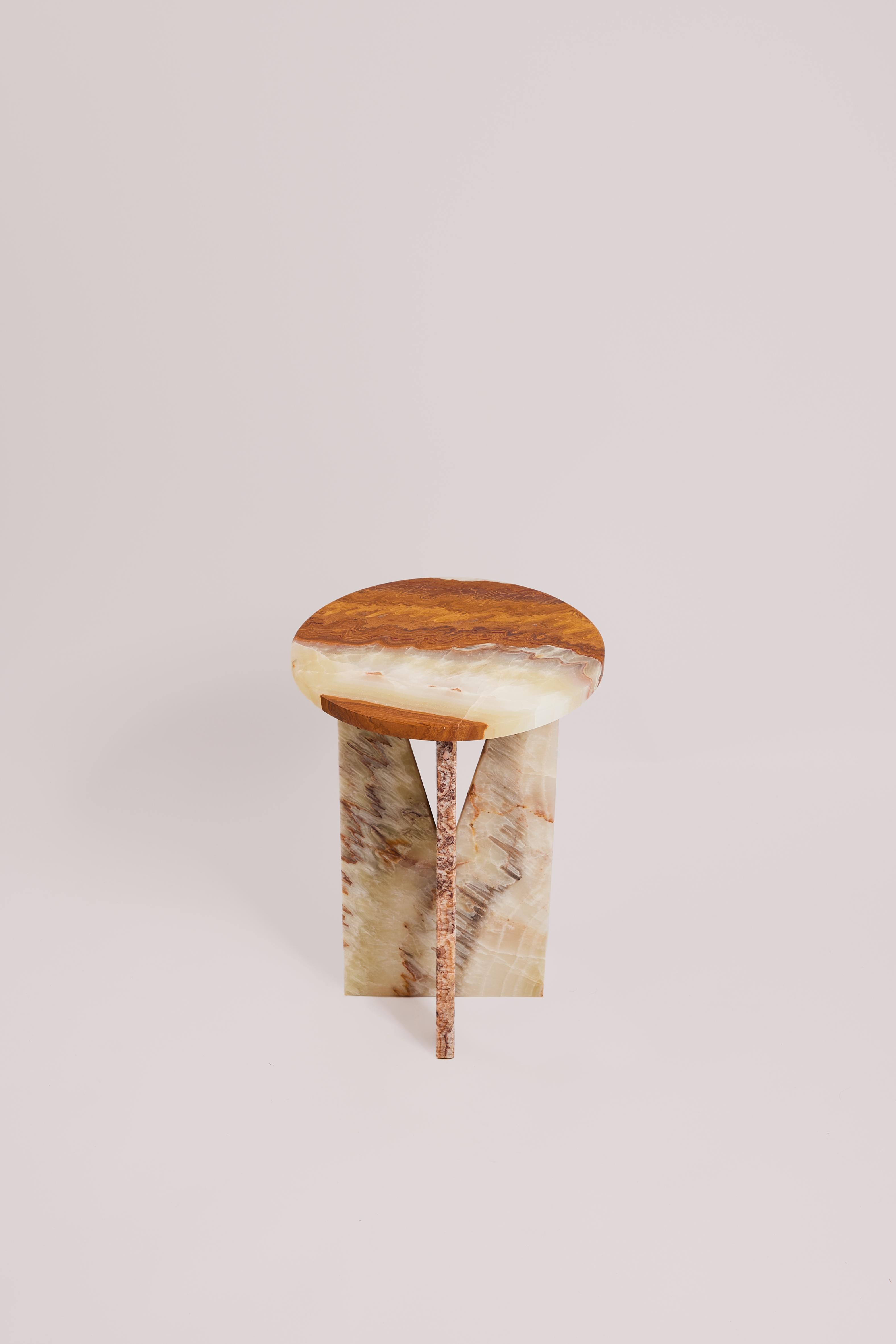 Ukrainian Patchwork table in onyx by Studio Gaïa For Sale
