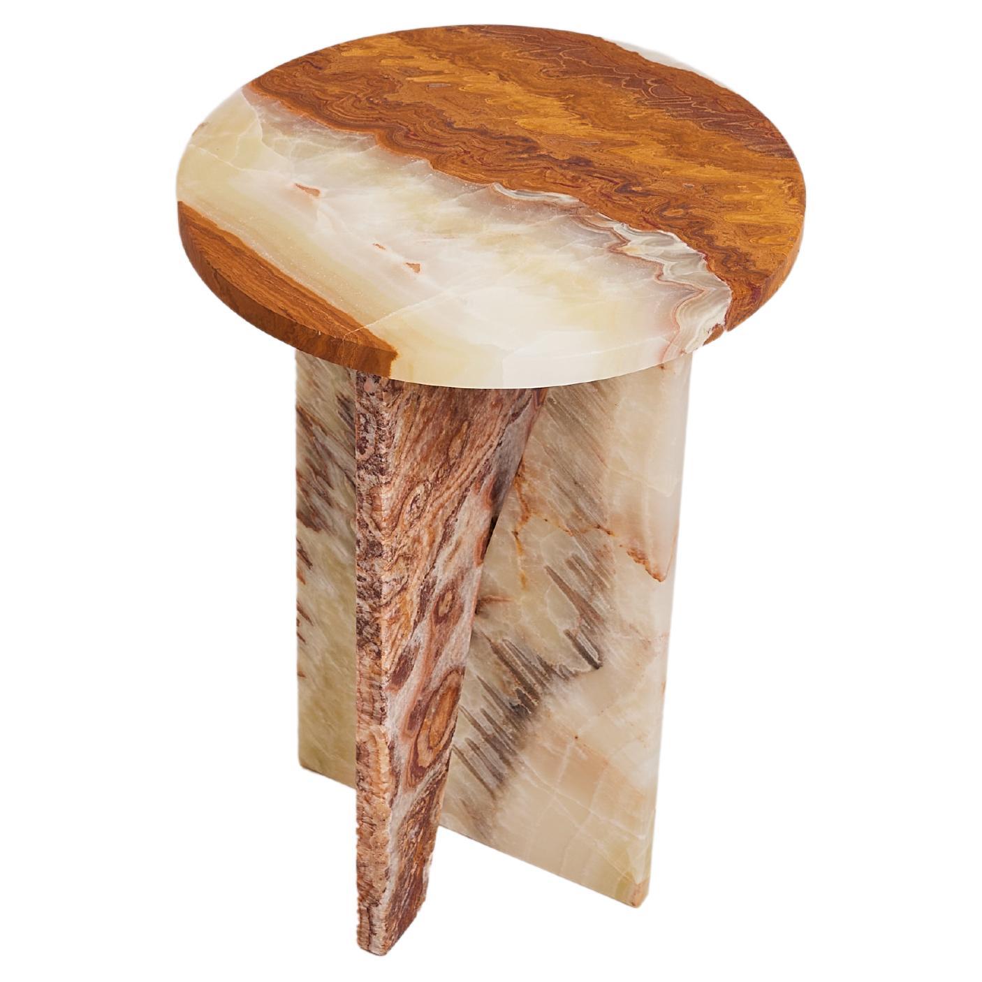 Patchwork table in onyx by Studio Gaïa For Sale