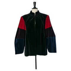 Patchwork velvet edge to edge jacket SAINT LAURENT RIVE GAUCHE