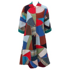 Patchwork Wool Crazy Quilt Coat, 1950's