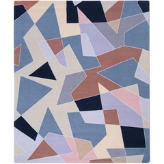 'Patchwork_Original' Hand-Knotted, Contemporary, Geometric, Wool, Tibetan Rug