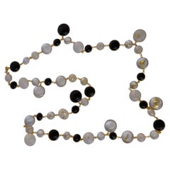 Pate De Verre Black and Clear Sautoir
