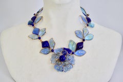 Pâte De Verre Blue Flower Choker