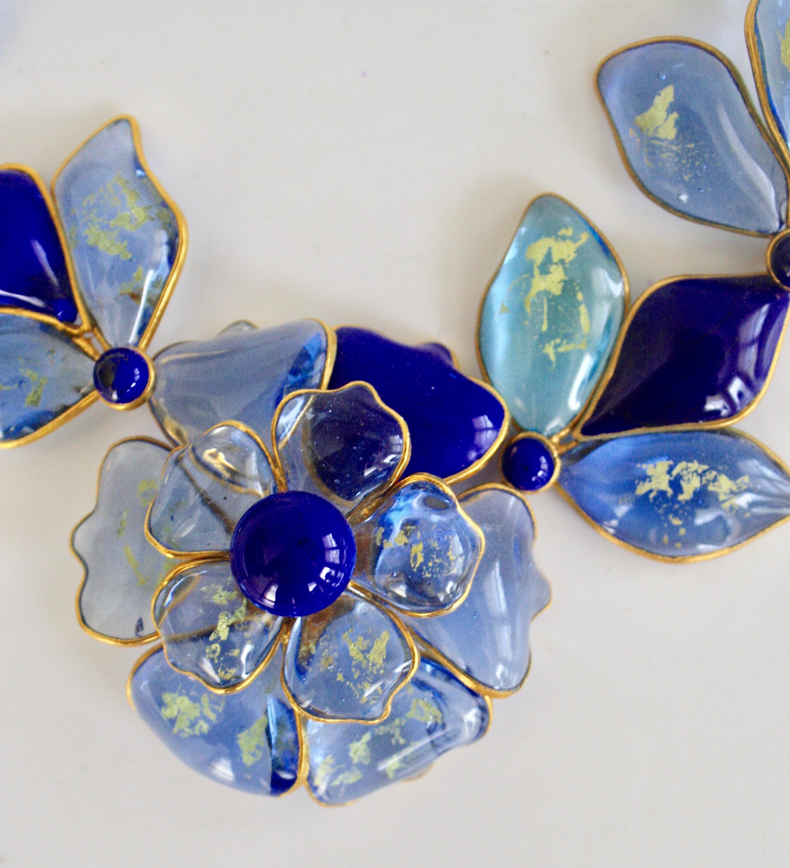 blue floral jewellery