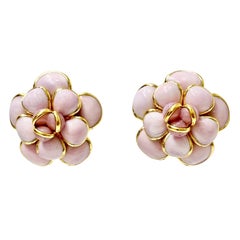 Orecchini Pate de Verre Blush Pink Camelia
