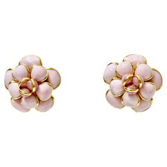 Orecchini Pate de Verre Blush Pink Camelia