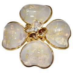 Pate De Verre Clover brooch