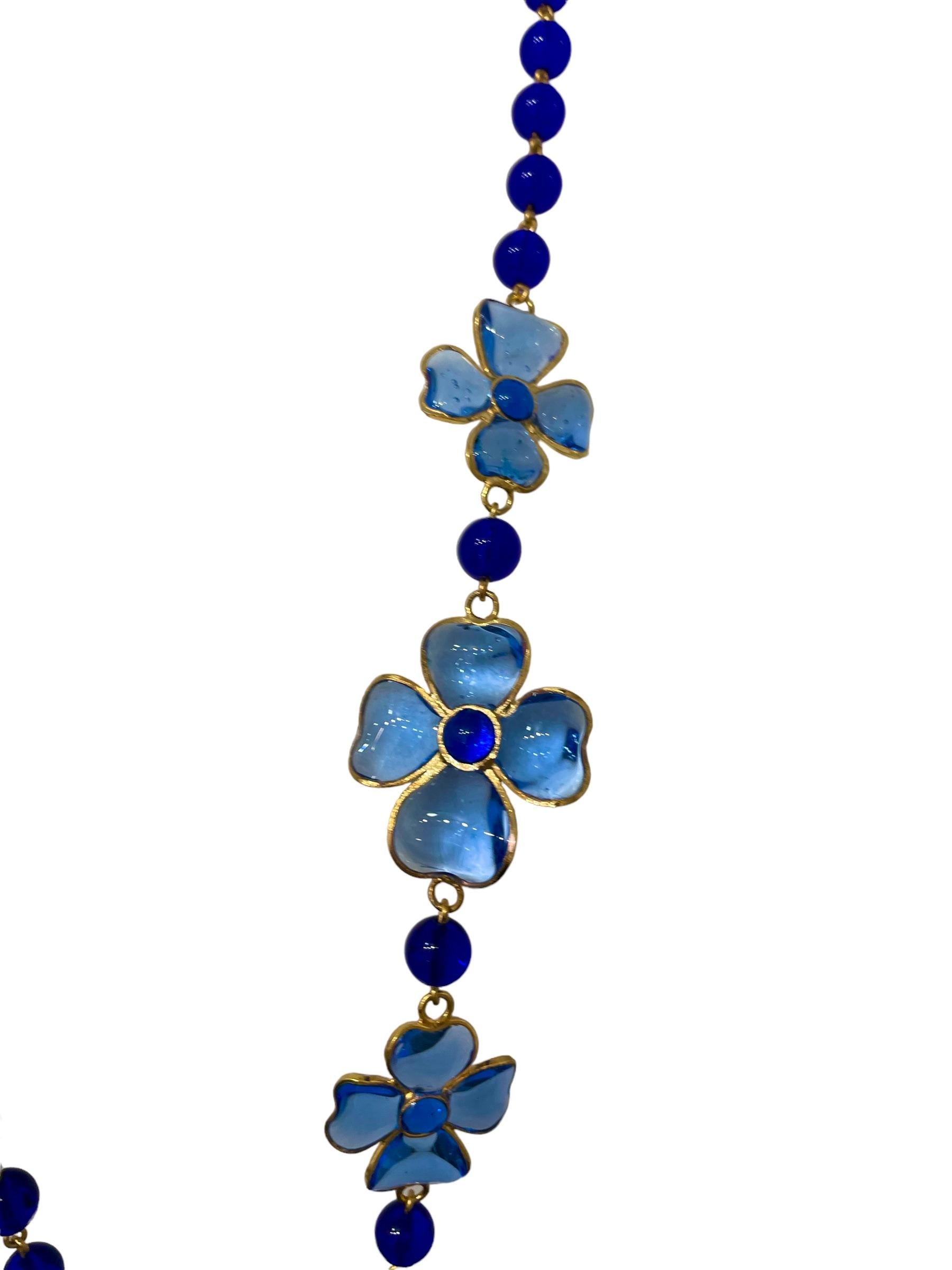 From Francoise Montague collection . Glass beads with pate de verre elements made in the GRIPOIX savoir faire

All Gripoix glass jewelry is made by hand. It was in 1868 when it was first produced, and artisans in France are still making glass